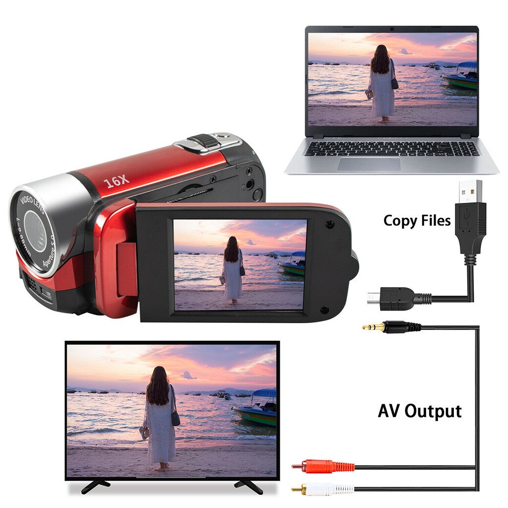 IN STOCK ! Full HD 1080P Video Camera Digital Camcorder High Definition ABS FHD DV Cameras with USB Cable