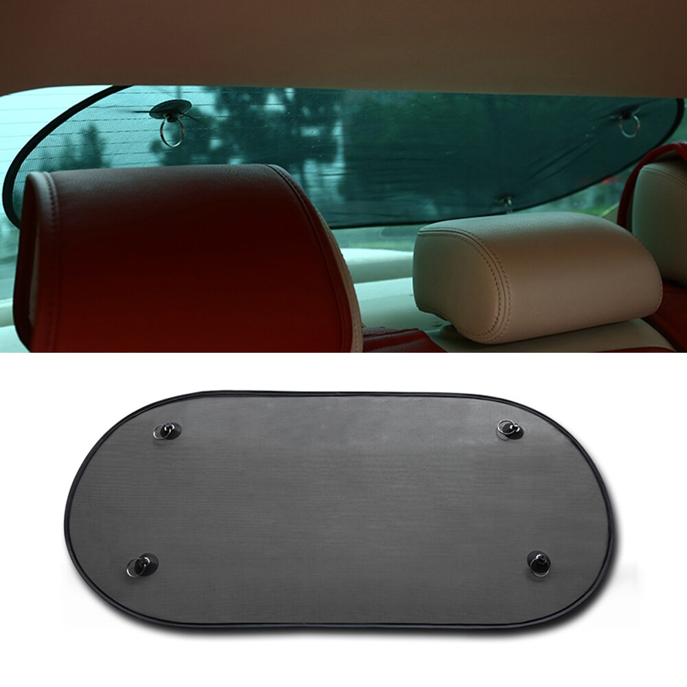 Pare-soleil en maille noire pour voiture, pare-soleil avec ventouse, fenêtre latérale avant et arrière, Protection UV: 1pcs Rear side