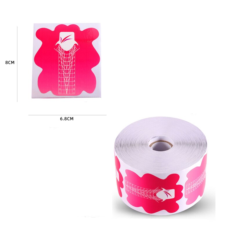 500pcs Top Tips Nail Extension Forms Nail Forms French Curve Sticker UV Gel Building Self-Adhesive: taohua