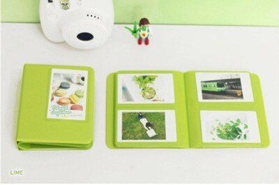 64 zakken Mini Instant Polaroid Fotoalbum Foto Case voor Fujifilm Instax Mini Film instax mini Polaroid album: grass green