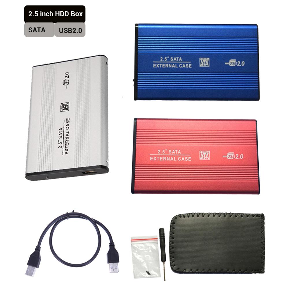 Caja de Funda de disco duro SSD SATA, USB 2,5 de 2,0 pulgadas, caja de móvil externa, caja de la unidad de disco duro 2,5 '', caja de cierre usb sata, carcasa de aleación de aluminio