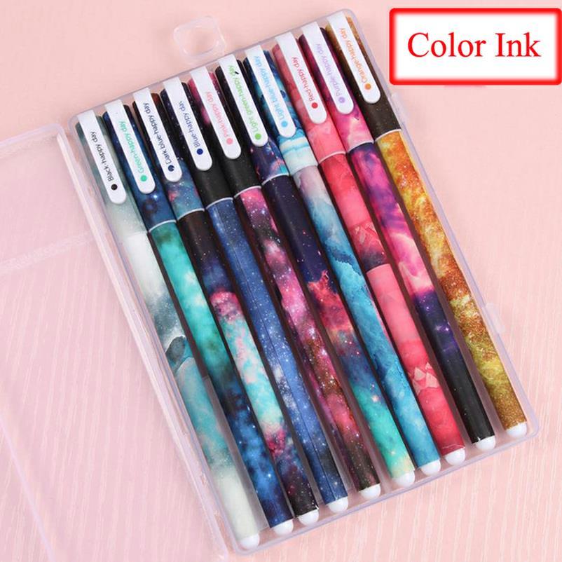 10 unids 6 unids kawaii flor colorida Cancillería gel pluma material escolar oficina papelería papelaria canetas coloridas color de la pluma 04083: 8