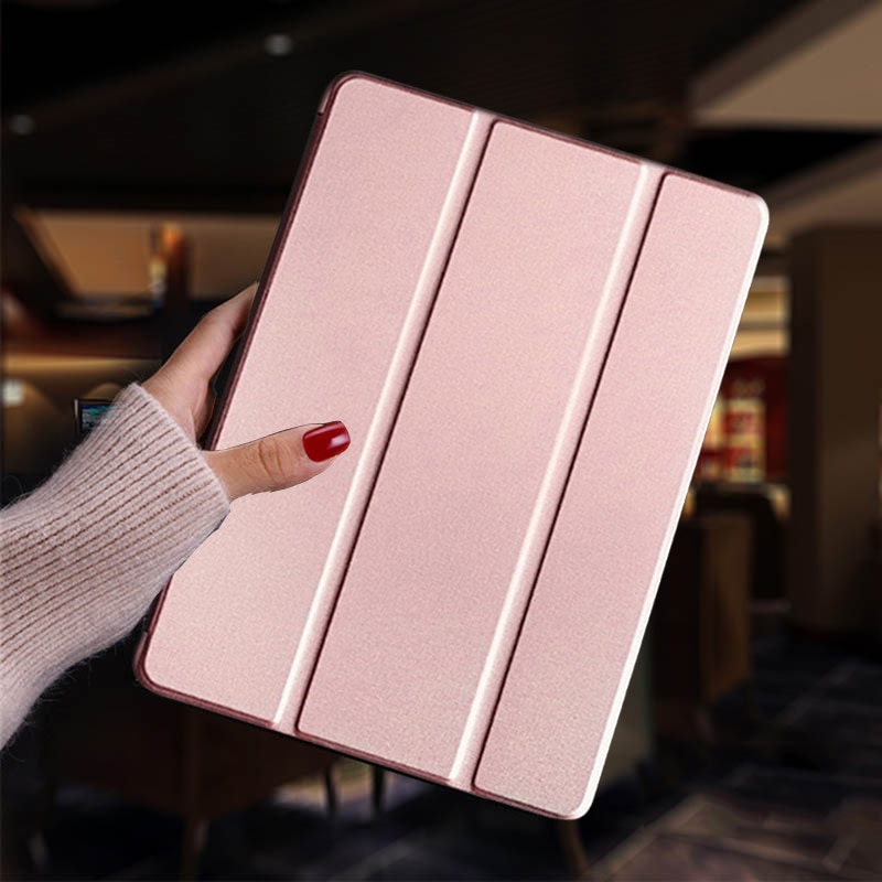 Smart Case for iPad 9.7 fundas Magnetic Pu Leather Stand Smart Cover for iPad 5 6 Air 1 2 5th 6th Generation shell: Rose gold