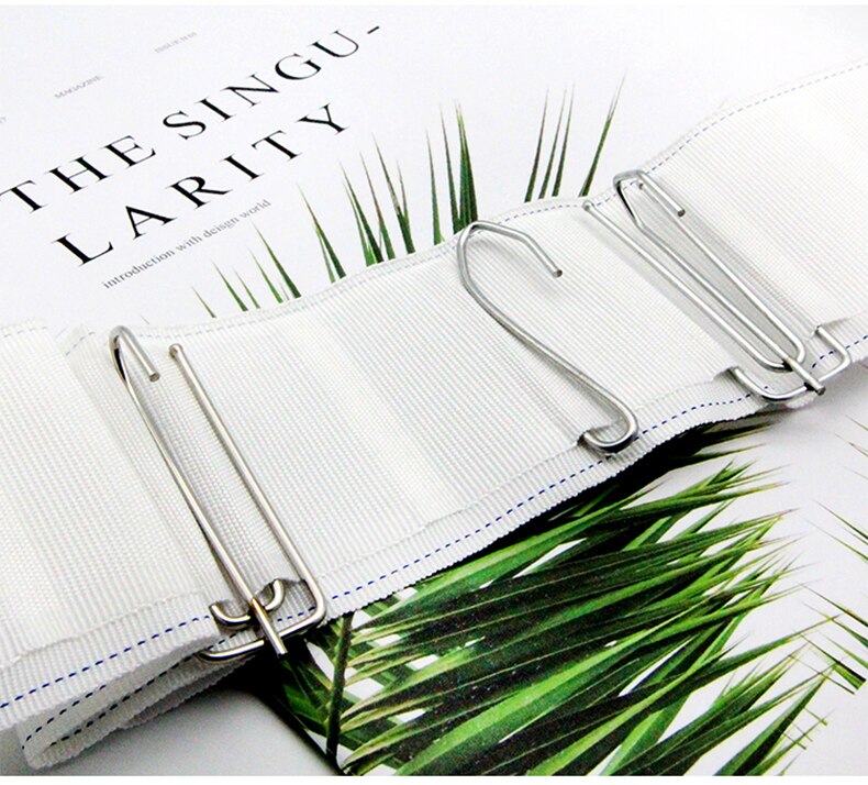 1pcs Curtain Multifunction Tape Curtains Heading Pull Pleated Tape Rod Header 4 Hooks/m White Tape Curtain Accessories