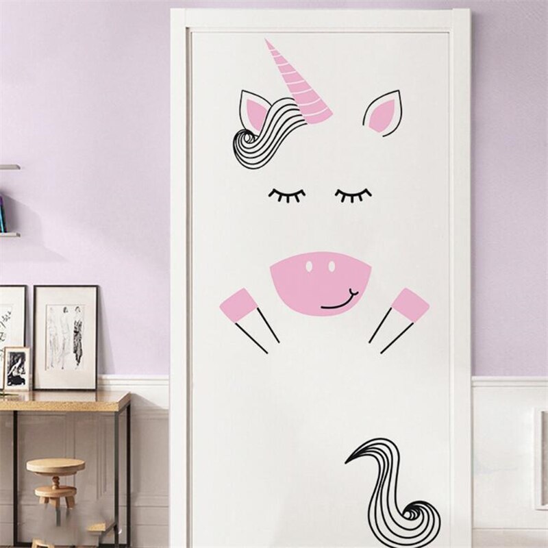 Enhjørning wallsticker kunst vægmaleri soveværelse vægdekoration wallstickers til børneværelser: 18
