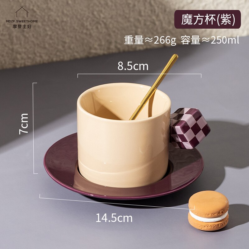Copos de café de luxo cerâmica criativa bonito serviços de café caneca de chá reutilizável chá da tarde conjunto de xícara de café: Style 5