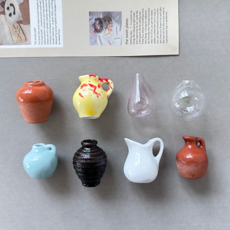 Ceramics Refrigerator Magnet Sticker Flower Vase Fridge Magnets Refrigerator Magnets Home Decor Mini Bonsai Plant Fridge Magnets