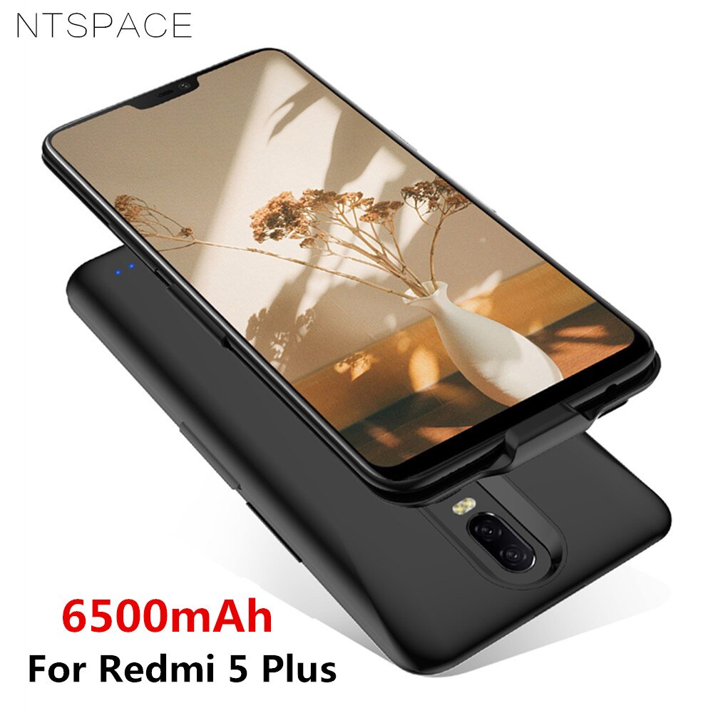 6500Mah Batterij Oplader Gevallen Voor Xiaomi Redmi 5 Plus Opladen Case Backup Power Bank Pack Cover Voor Redmi 5 plus Batterij Case