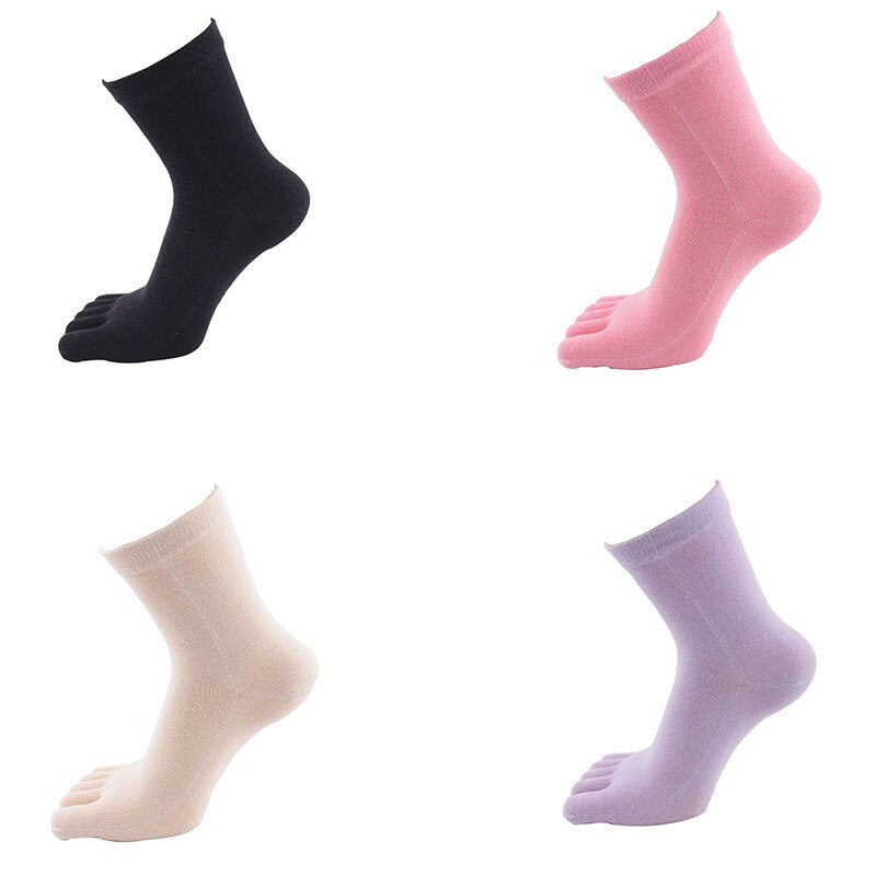 Dames multicolor teen vijfvinger sokken warmer katoenen hardloopsokken voor hardlopen en fietsen