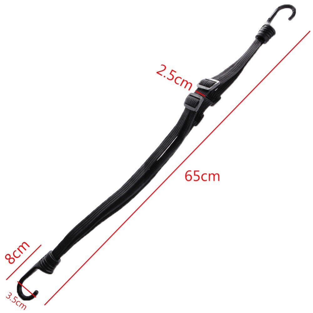 Motorcycle Flexible Retractable Helmet Luggage Elastic Rope Strap With 2 Hooks 1PC