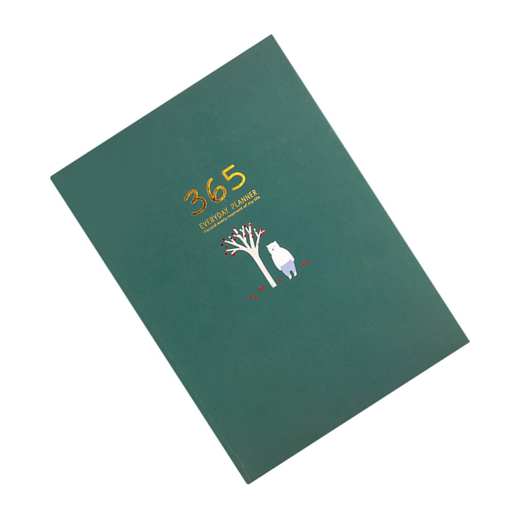 365 Schedule Hand Book Mini Stationery Notebook Diary Adorable Efficiency Planner (Green)