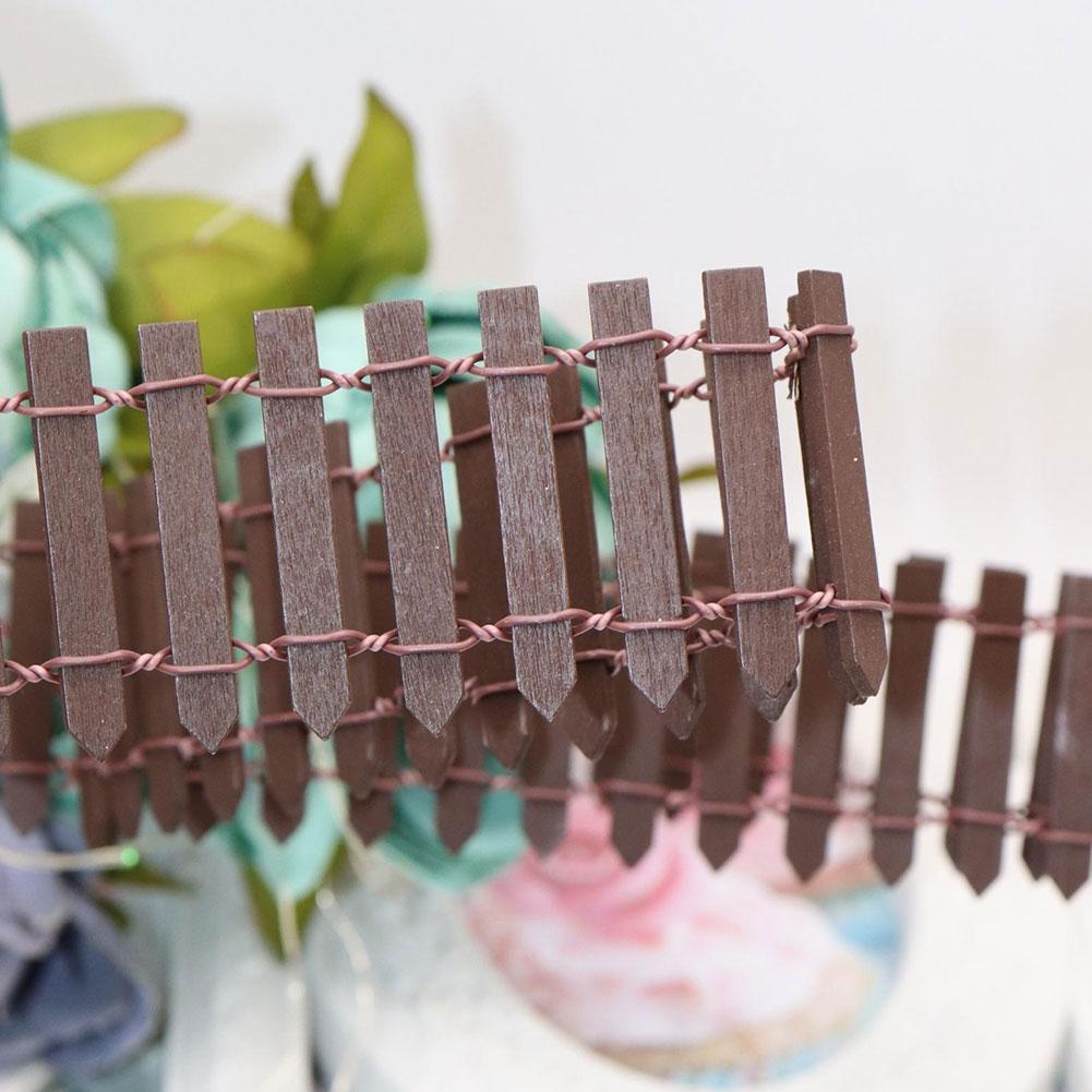 90/roll 3cm 5cm Mini Wooden Fence Wood Barrier DIY Mini Landscape Fairy Garden Figurines Miniatures Accessories Handmade Crafts