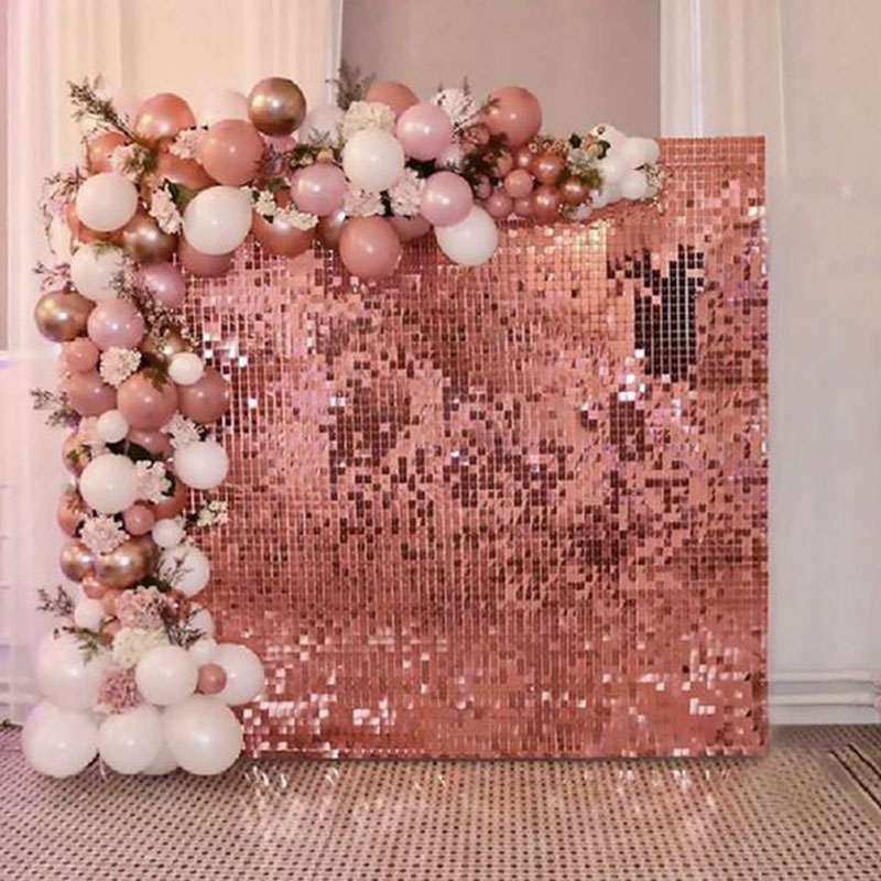 1*2M Glitter Sequin Backdrop Curtain for Wedding Party Decor rose gold Foil Tinsel Curtain Baby Shower Birthday Party Background