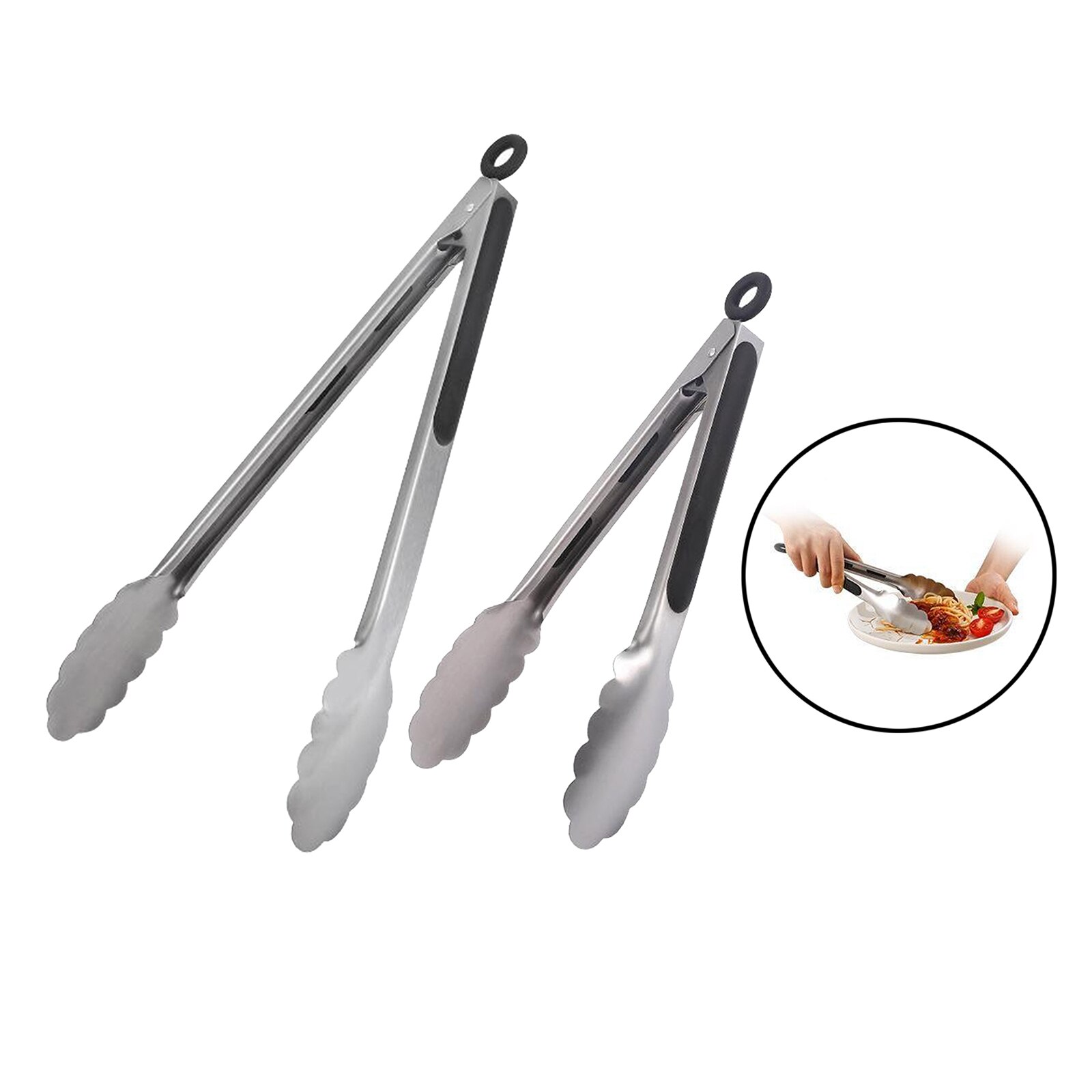 Pinzas de cocina para parrilla y barbacoa, las mejores pinzas para cocinar alimentos, pinzas de acero inoxidable de bloqueo largo para asar y barbacoa