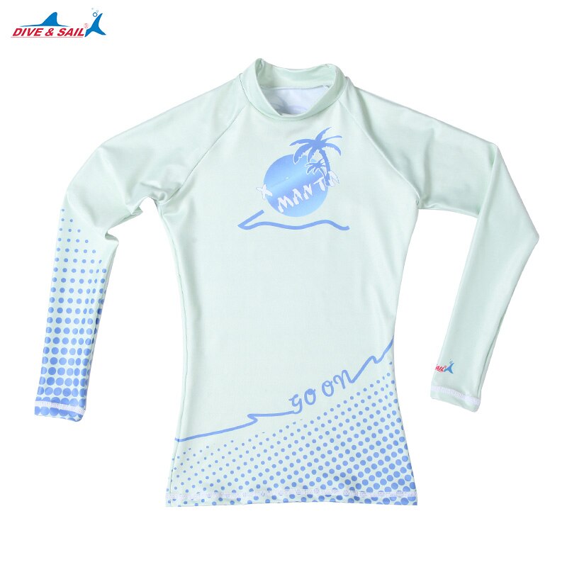 Vrouwen Lange Mouw UPF 50 + Rashguard vrouwen UV Zon Bescherming UPF50 + Rash Guards Basic Wetsuit Zwemmen Top: 17617A1 / L