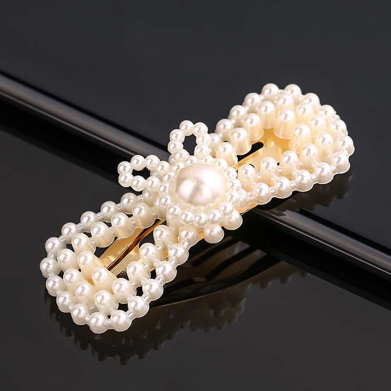 Neue Koreanische Simulierte Perle Barrettes Perlen Geometrische Frauen Haar Clip Griffe Mädchen Schmuck Haar Stifte Haar Zubehör