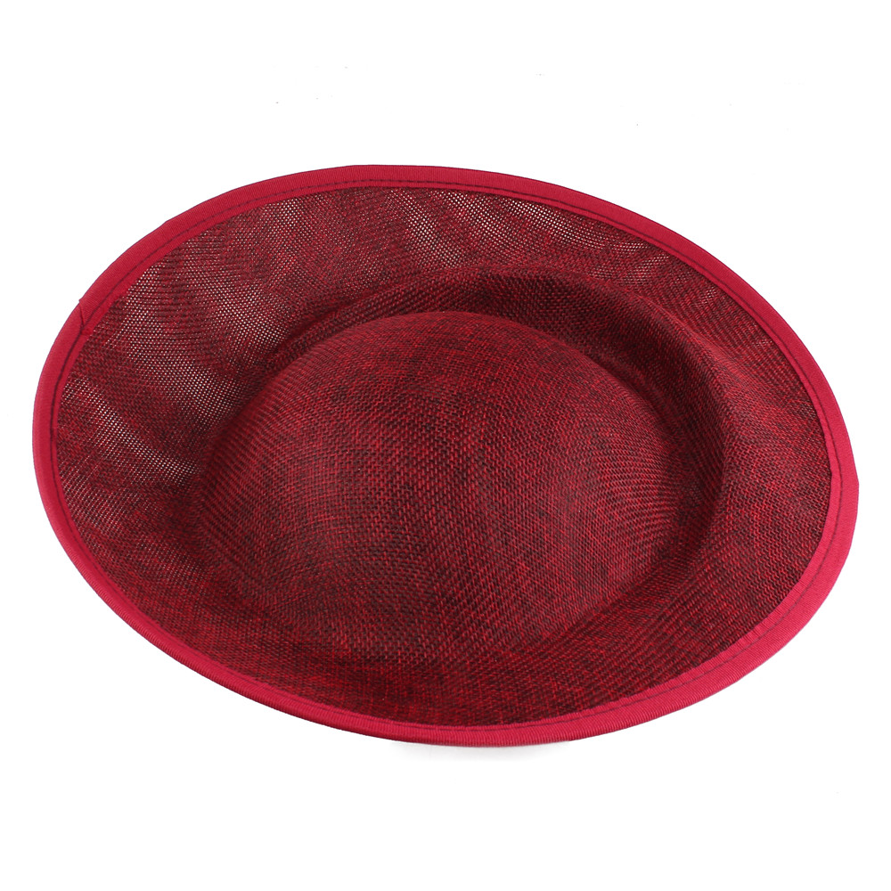 Bride 30CM Round Fascinators Beses Wedding Headdress Ladies Millinery Hat Fascinator DIY Hair Accessories: 5g / wine red