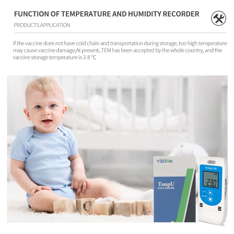 Tempu 03 usb temp & umidade registrador de dados reusável rh temp registrador de dados humiture gravação medidor com 32,000 capacidade