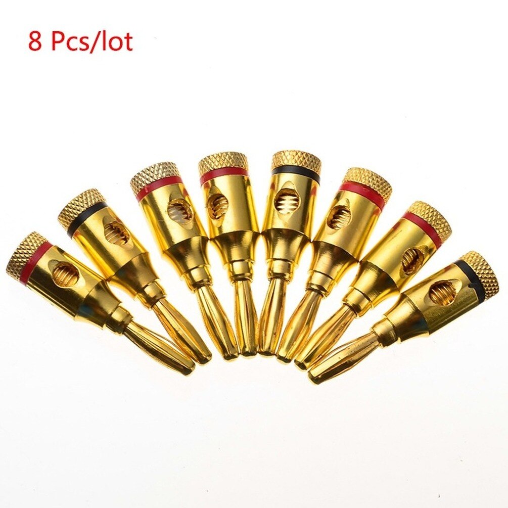 Gold-plated Banana Plugs Musical Audio Speaker Cable Wire Connectors Free Soldering Terminal For Speaker Amplifier