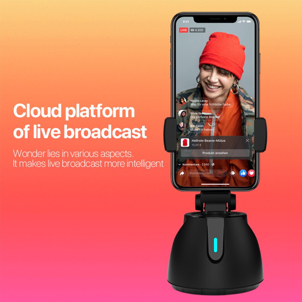 360 grad Drehung Auto Gesicht Verfolgung Für Smartphones ABS Batterie angetrieben Kamera Halterung Gimbal Stabilisator draussen Selfie Stock