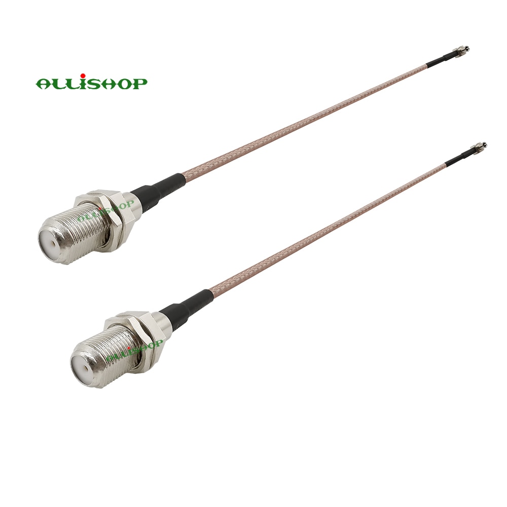 F hunstik til  ts9 hanstik retvinklet stik  rg316 koaksialkabel pigtailantenne  ts9- f adapter 10cm-1m