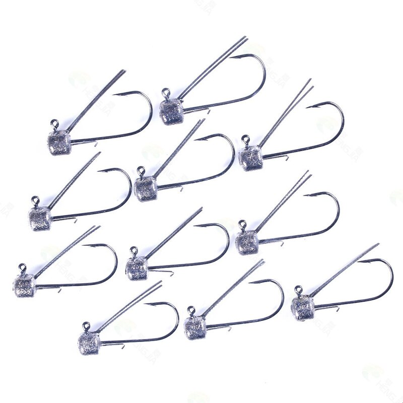 Wokotip 6pcs/Lot Mushroom Head Jig Head Fishing Hook Weedless Fishing Ned Rig Bass Fishing Tackle with box 3.5g 5.5g 6.5g