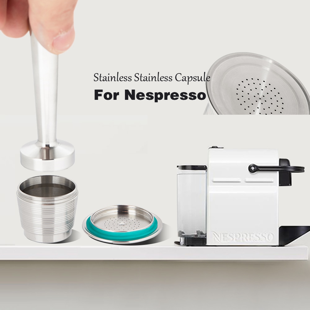 Nespresso Hervulbare Koffie Capsule Pod Rvs Espresso Koffie Filter Sabotage Capsule Reutilisable Coffeeware 4 Stuks