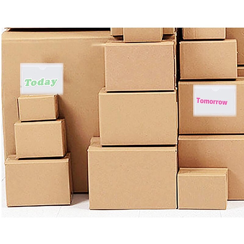 PPYY-30Pcs Self-Adhesive Index Card Holder with Top Open Business Card Organizer Label Holder Library Card Pockets 9.5X13.5cm