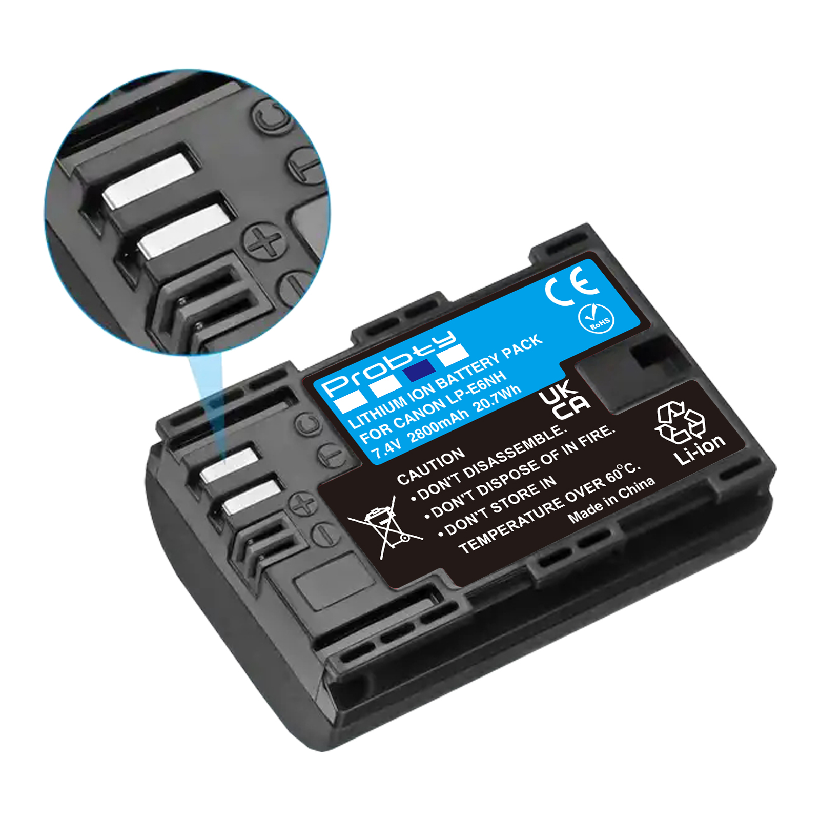 Batería LP-E6NH LPE6NH totalmente decodificada de 2800mAh para Canon LP-E6 5D mark III 7D M II EOS R5 R6 5DS, 5DS R, 6D, 6D 80D, 90D