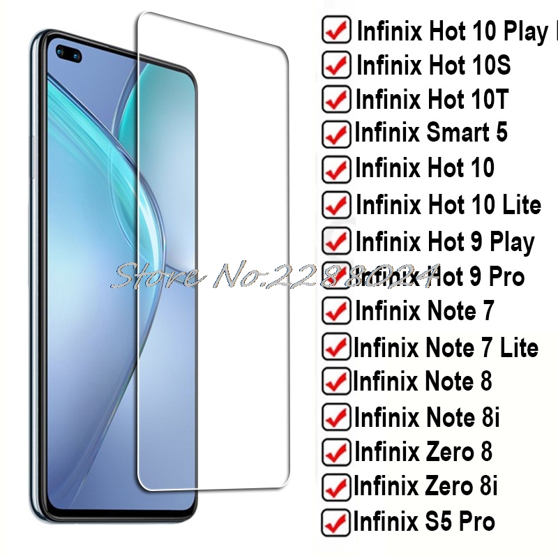 Tempered Glass For Infinix 10 9 Play 10S NFC 10T Smart 5 10Lite Lite Note 8 8i 7 S4 S5 Pro Note8 Screen Protector Film