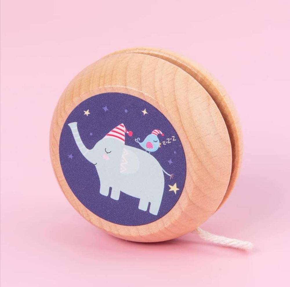 Cute Animal Prints Wooden Yoyo Toys: Elephant