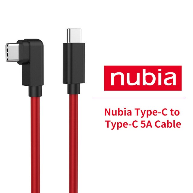 Originalt nubia redmagic 5g e-sportshåndtag til nubia red magic 5s håndtag beskyttelsesetui 55w oplader type-c til type -c 5a kabel: Kabel