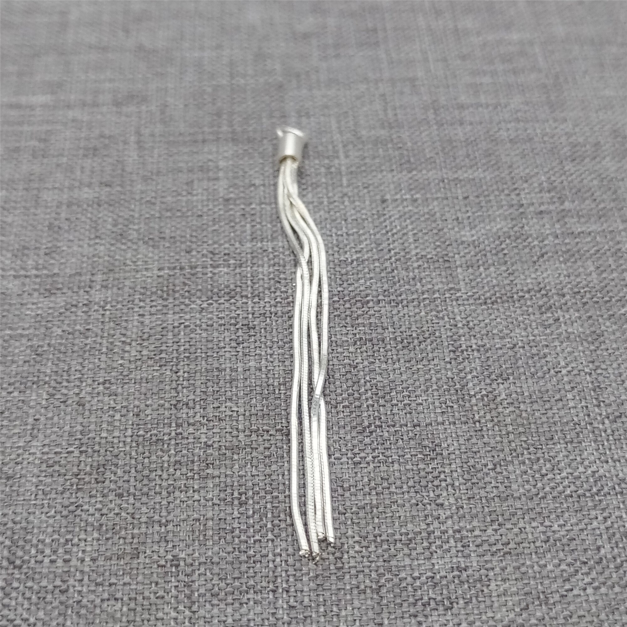 2pcs di 925 In Argento Sterling Catena Del Serpente Nappa Pendenti E Ciondoli per Dell'orecchino Della Collana