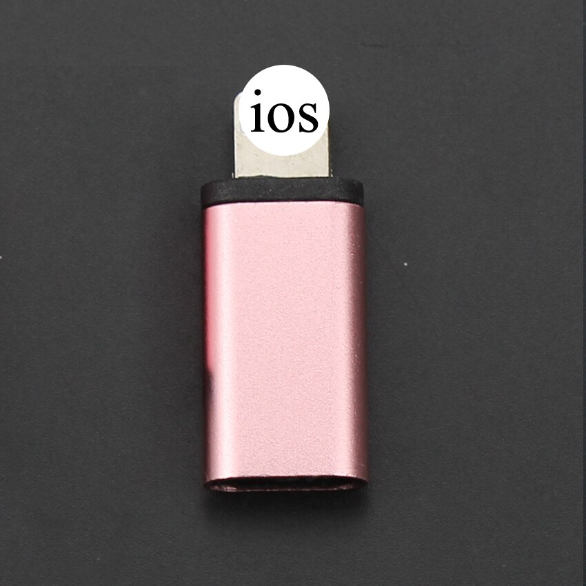 USB C Female to IOS Male Adapter for phone X XR XS Max 8 7 6 6S Plus Type-c To 8pin Charging Sync Charger Cable converter: rose gold