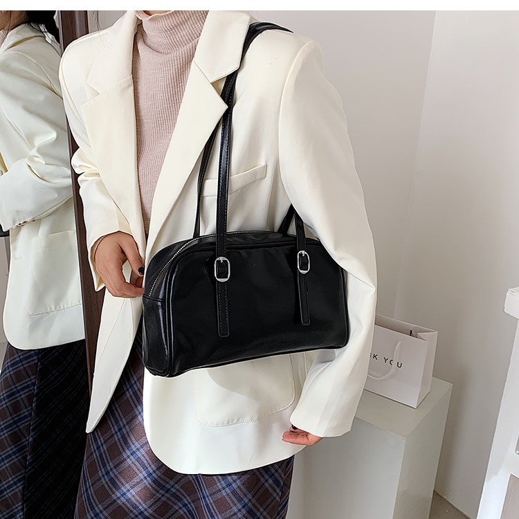 Jahrgang damen-schultertasche aus pu-leder, grün, geräumig, Ideal für Höhle alltag