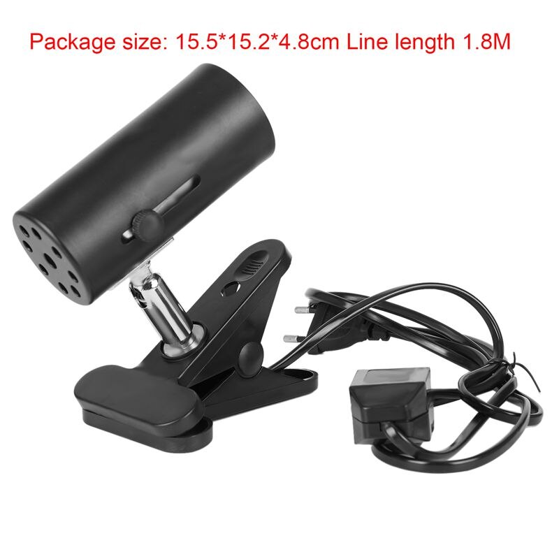 Nw-02 Reptilien Licht Mit Klemme Keramik Wärme Emitter Unterstützung Infrarot Lampe (Eu-stecker)-Schwarz