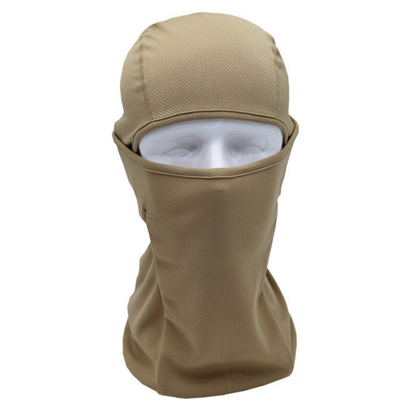 Pasamontañas de Lycra para ciclismo, máscara facial completa para el cuello, casco ultrafino para hombre: Khaki