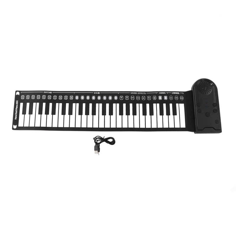 Musical Keyboard Portable Hand Roll Piano Flexible 49 Key Foldable for Beginners for Home for Travel for Children