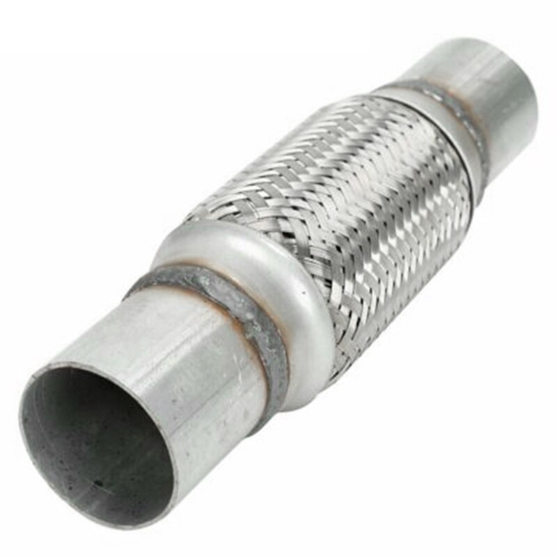 Exhaust Flex Pipe Stainless Steel Double Braid 2 X 6 Inch with Ends 10 Inch Long