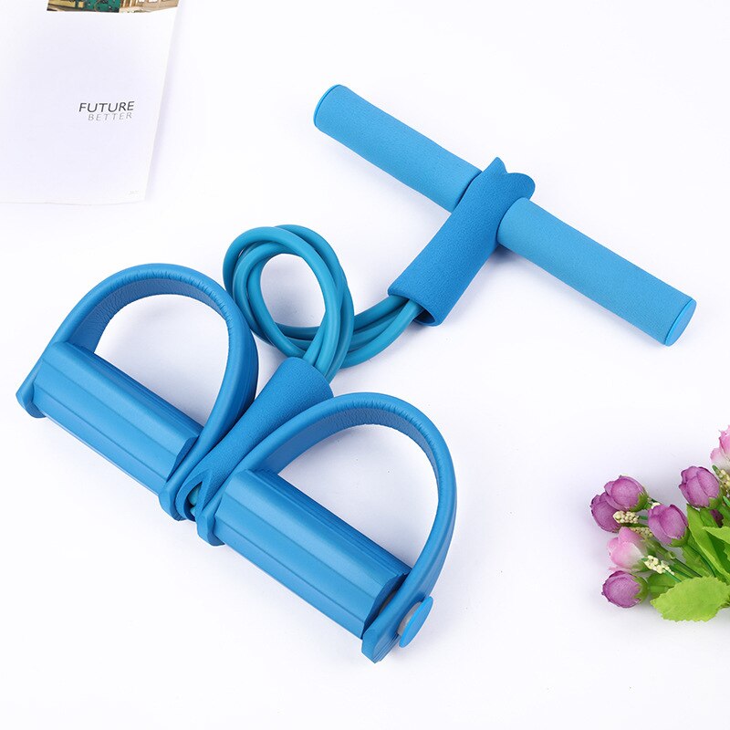Tensor de Pedal portátil para sentadillas, cuatro tubos, cuerda de tensión multifuncional, reducción de grasa