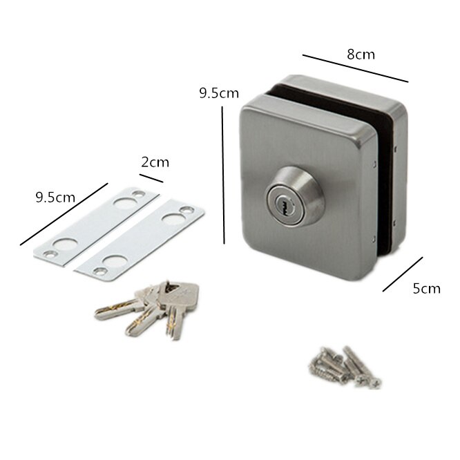 Rvs 10-12Mm Glazen Deur Lock Dubbele Kanten Open Geen Boren Gate Lock Non-Openingen Glas deurslot Veiligheidsslot
