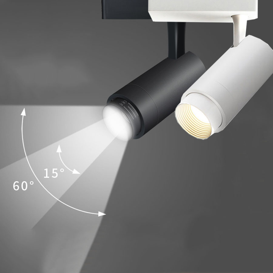 10W 20W 30W z zoomem reflektor szynowy sufitowy kaczan doprowadziło 15 °-60 ° z regulacją ostrości obrazu szyna torowa reflektorów
