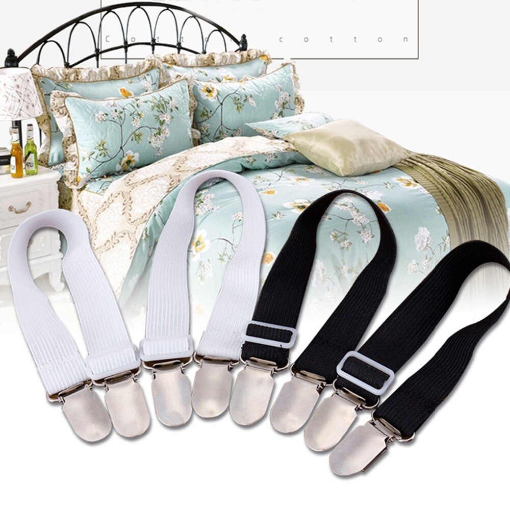 Attache de matelas élastique d'angle en 2 pièces | Drap de lit, Grippers support, sangles de couverture, couvertures attaches fixation, ceinture antidérapante