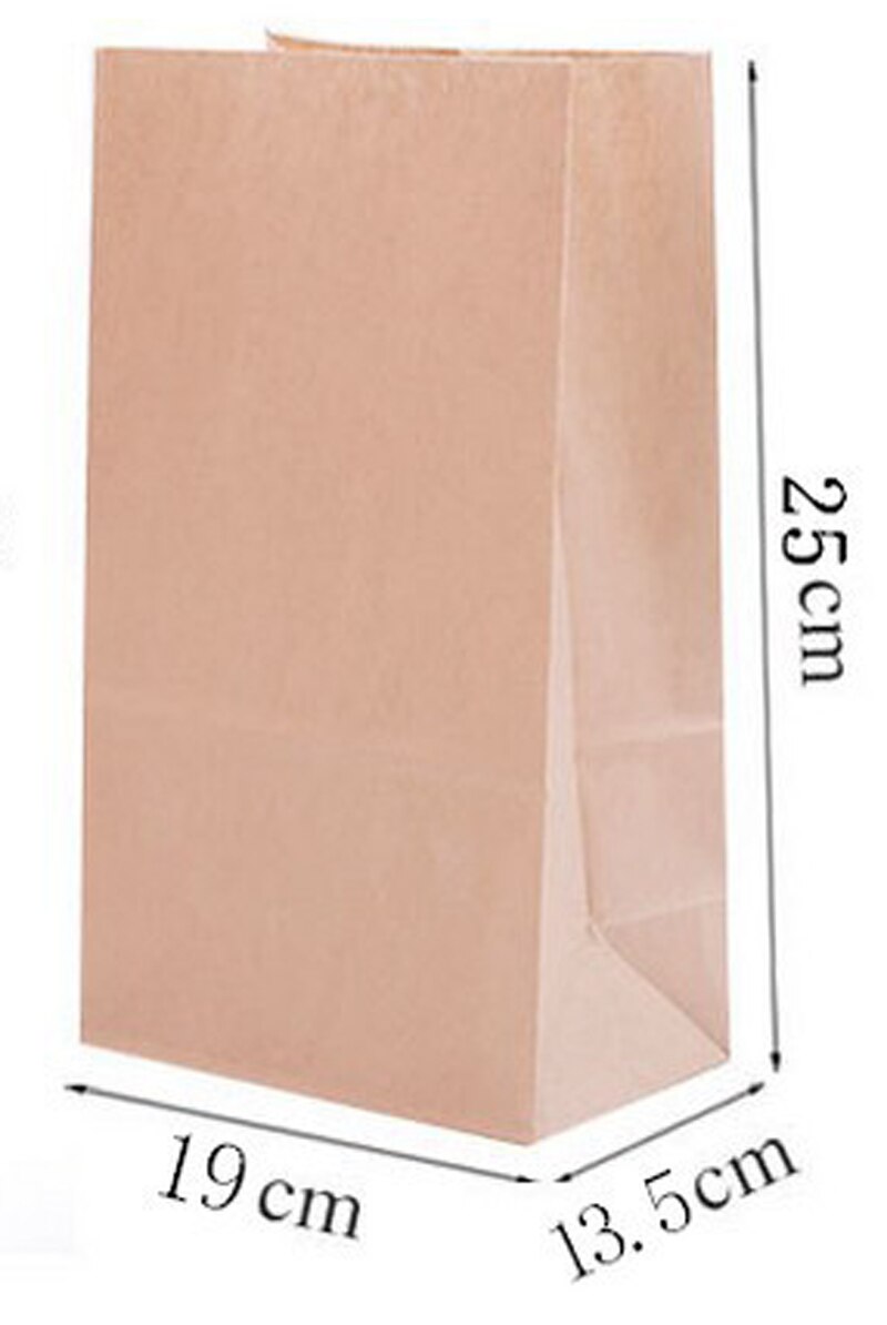 10pcs Kraft Paper Bags Food Tea Small Bags Sandwich Bread Bags Party Wedding Supplies Wrapping Takeout Take Out Bags: 06 19x25x13.5cm