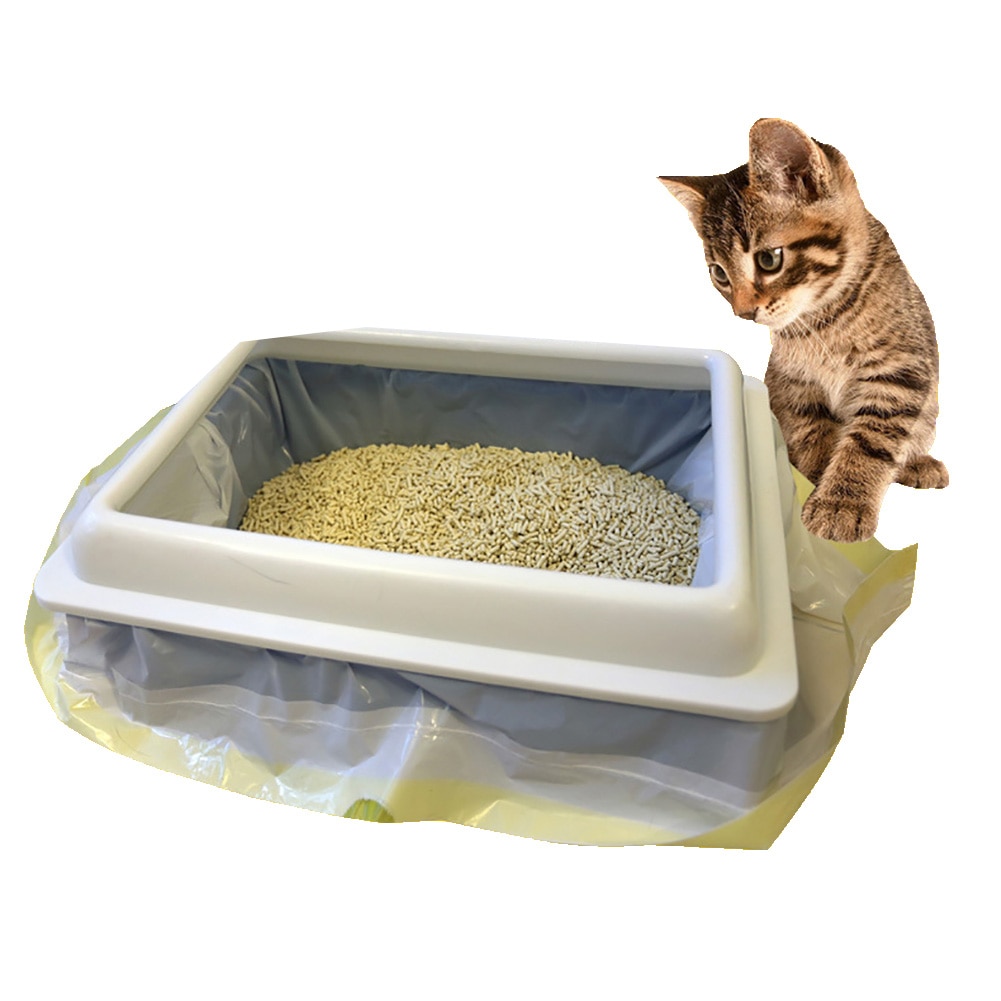 7 stk / rulle løbebånd tykke kattekatte kuldpande taske linerpose rengøringsmateriel hjælper til kattepleje kuld & husbrud