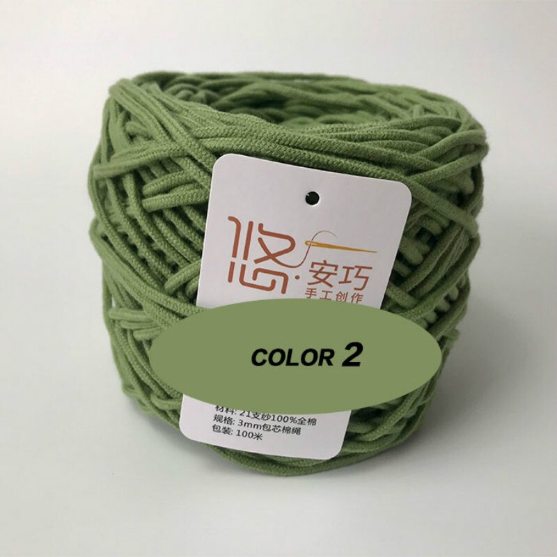 3mm Macrame Cord Yarn 100% Cotton Braided Rope Waving Twisted-Cord For DIY Crafts Knot Handbags Wall Hanging Plant Hanger Pillow: 2