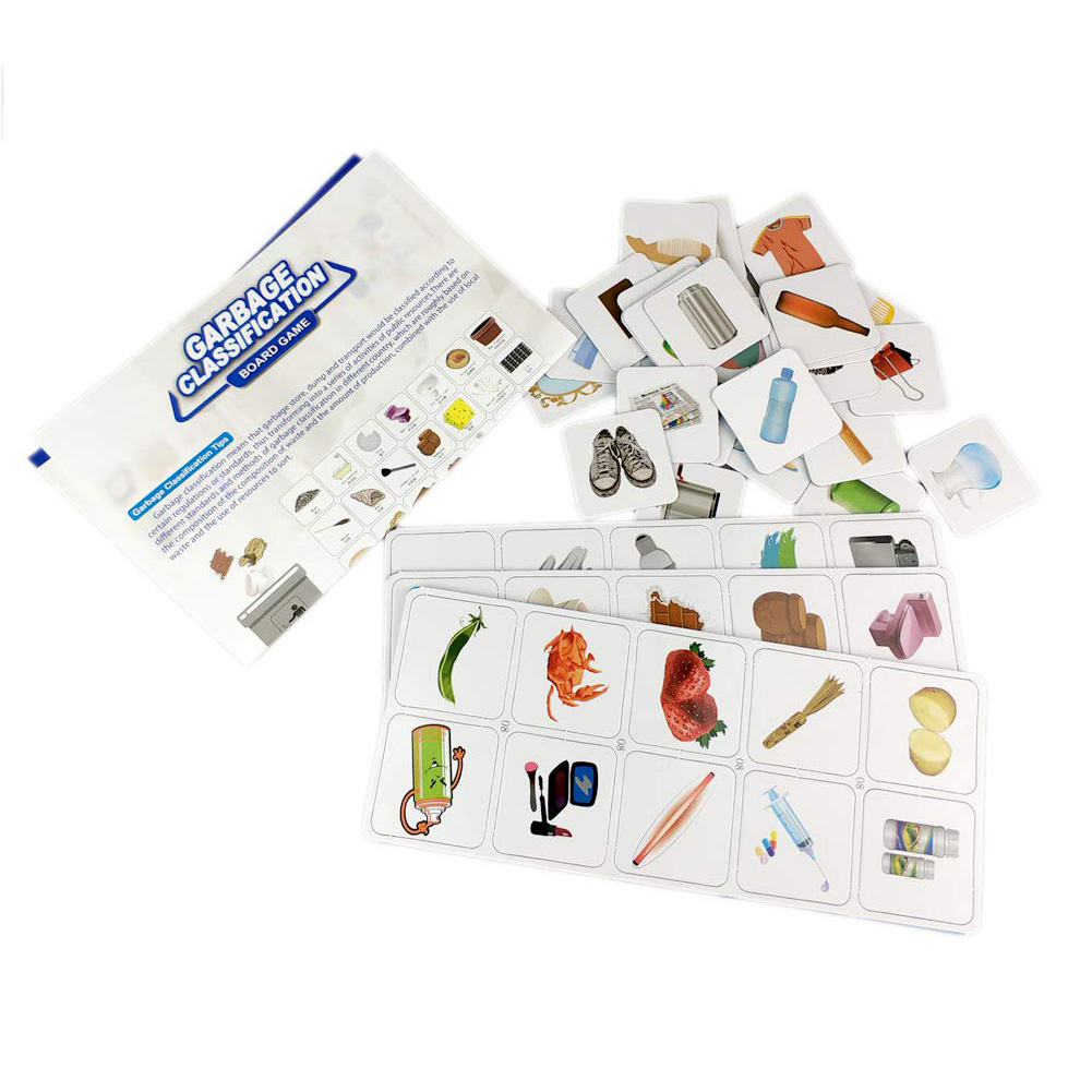 Cubo de basura, juguete de clasificación de basura, juguetes de aprendizaje, juego de cartas, juguetes para niños, conjunto BM88
