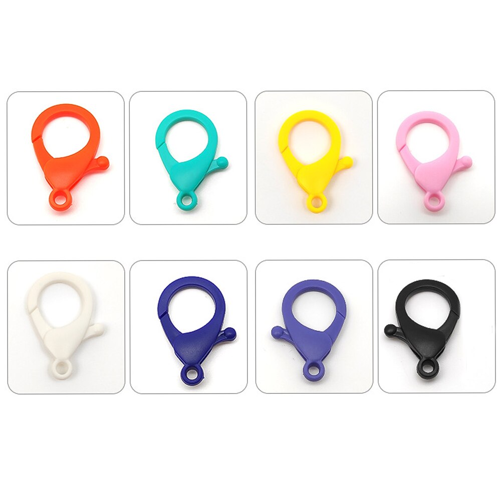 10 Stuks 35Mm Snoep Kleuren Kreeft Sluitingen Haken Sleutelhanger Koreaanse Zoete Sleutelhangers Abs Sleutelhanger Voor Diy Sieraden maken Accessoires