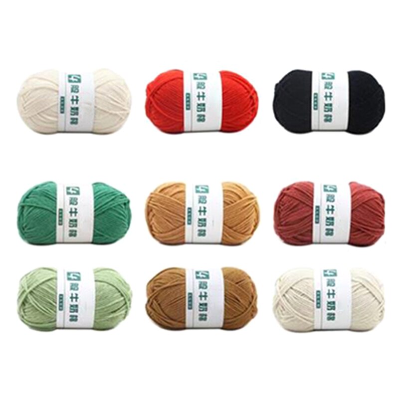 36 colores Crochet cuatro hebras de leche de algodón de 4 hilos leche de hilo de algodón bola de hilo ganchillo hilo de lana para niños