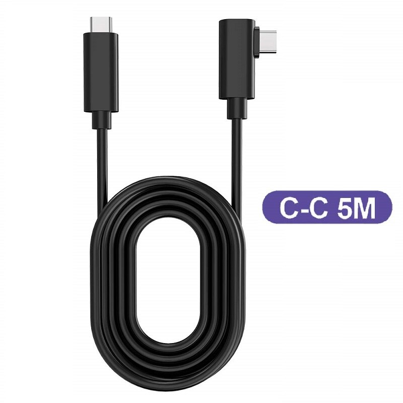 16ft 5m oculus headset vr kabel pc vr til quest 2 og quest link virtual reality type-c usb 3.2 gen 1 dataoverførsel hurtig opladning: Usb c -c 5m